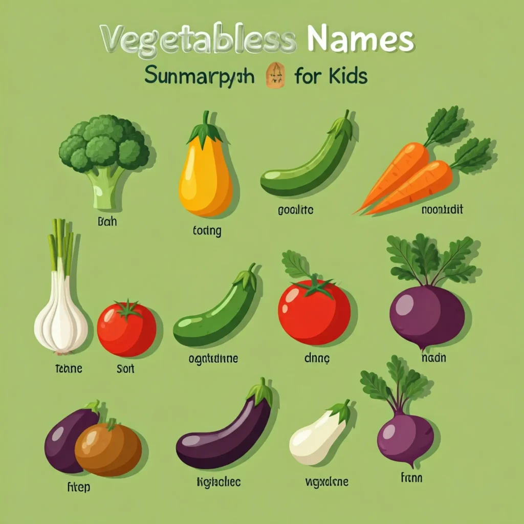 List of Vegetables Name for Kids